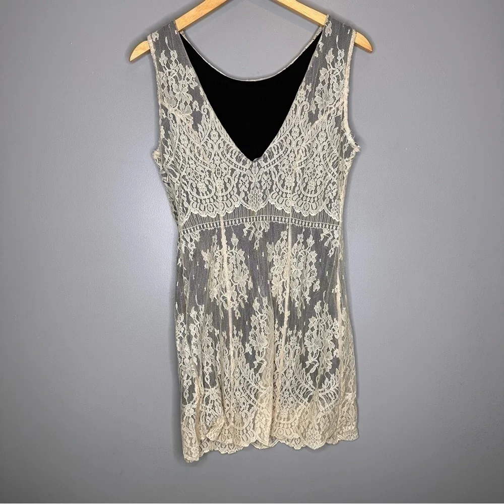 Free people lace sleeveless mini dress